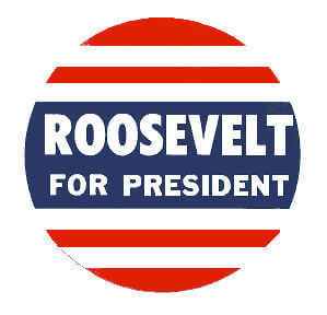 (image for) 1936 Roosevelt for President Window Sticker